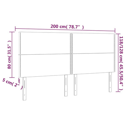 Kopfteile 4 Stk. Dunkelgrau 100x5x78/88 cm Stoff - Pazzar.ch