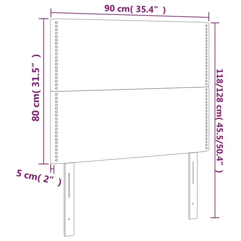 Kopfteile 2 Stk. Rosa 90x5x78/88 cm Samt - Pazzar.ch