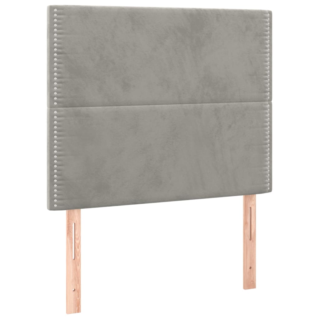 Kopfteile 2 Stk. Hellgrau 100x5x78/88 cm Samt - Pazzar.ch