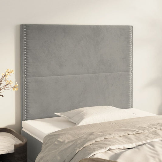 Kopfteile 2 Stk. Hellgrau 100x5x78/88 cm Samt - Pazzar.ch