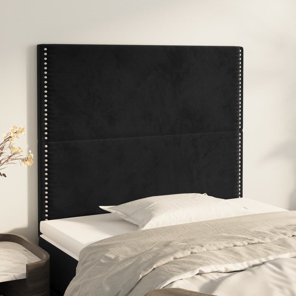 Kopfteile 2 Stk. Schwarz 100x5x78/88 cm Samt - Pazzar.ch
