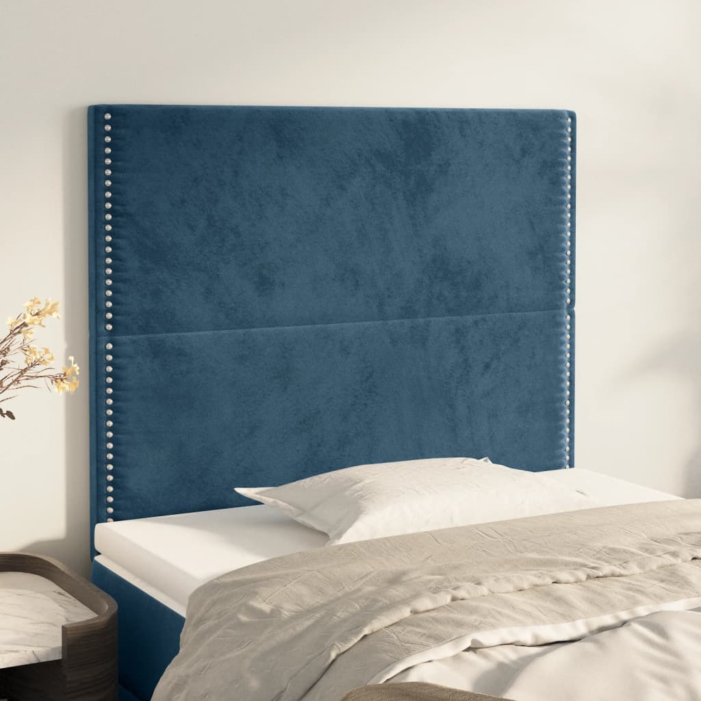 Kopfteile 2 Stk. Dunkelblau 100x5x78/88 cm Samt - Pazzar.ch