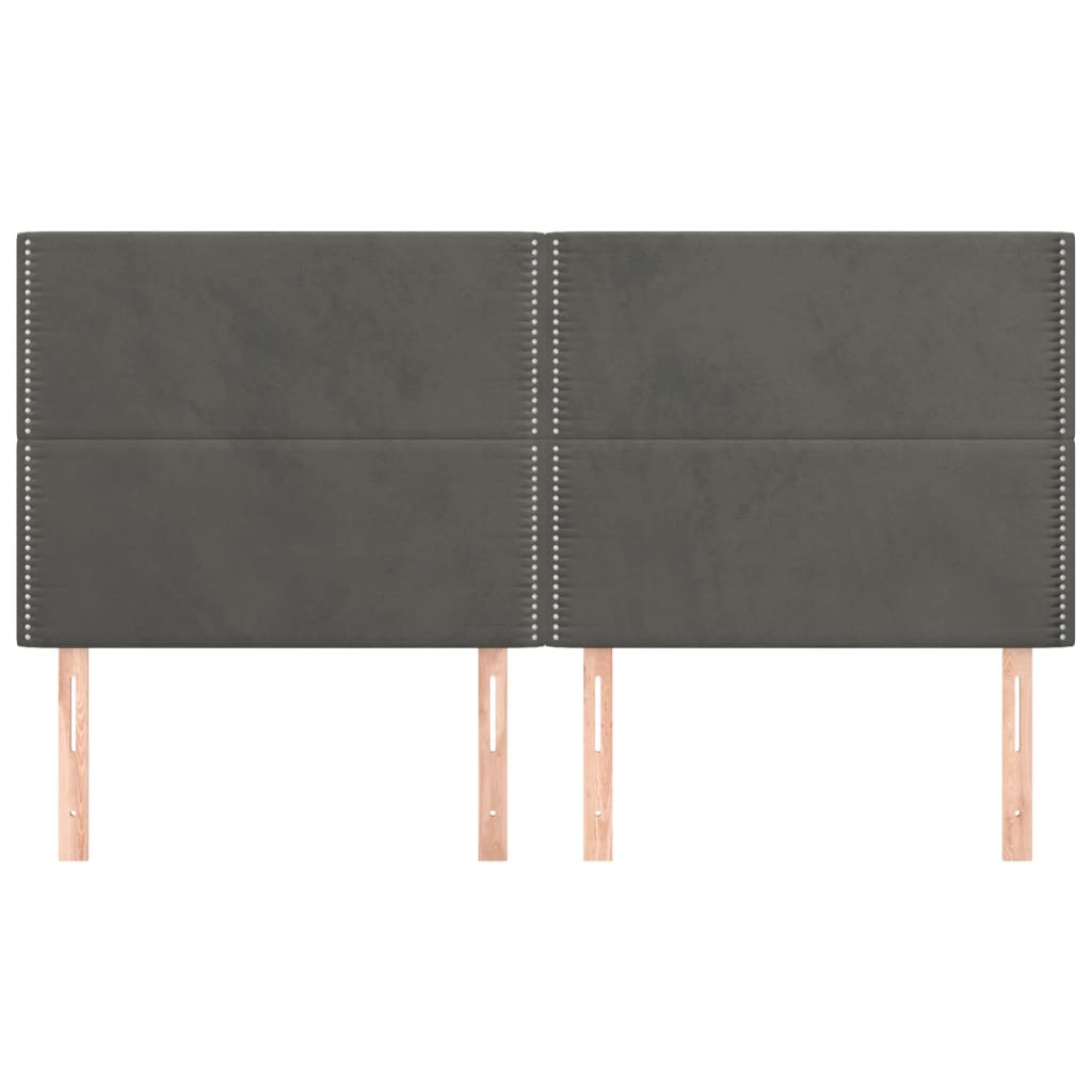 Kopfteile 4 Stk. Dunkelgrau 90x5x78/88 cm Samt - Pazzar.ch