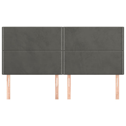 Kopfteile 4 Stk. Dunkelgrau 90x5x78/88 cm Samt - Pazzar.ch