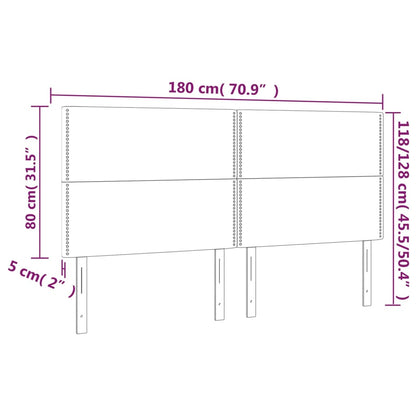 Kopfteile 4 Stk. Dunkelgrau 90x5x78/88 cm Samt - Pazzar.ch