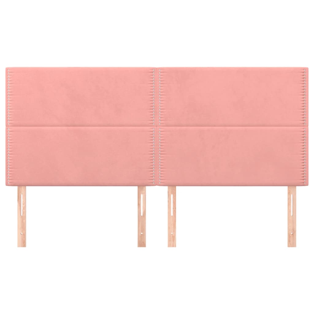 Kopfteile 4 Stk. Rosa 90x5x78/88 cm Samt - Pazzar.ch