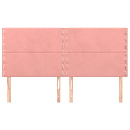 Kopfteile 4 Stk. Rosa 90x5x78/88 cm Samt - Pazzar.ch