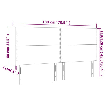 Kopfteile 4 Stk. Rosa 90x5x78/88 cm Samt - Pazzar.ch