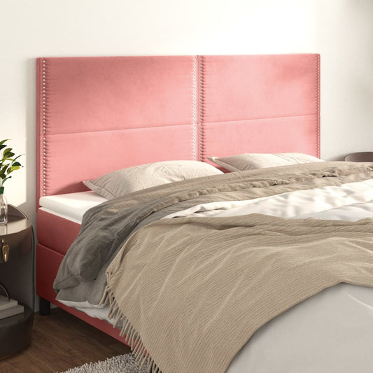 Kopfteile 4 Stk. Rosa 90x5x78/88 cm Samt - Pazzar.ch