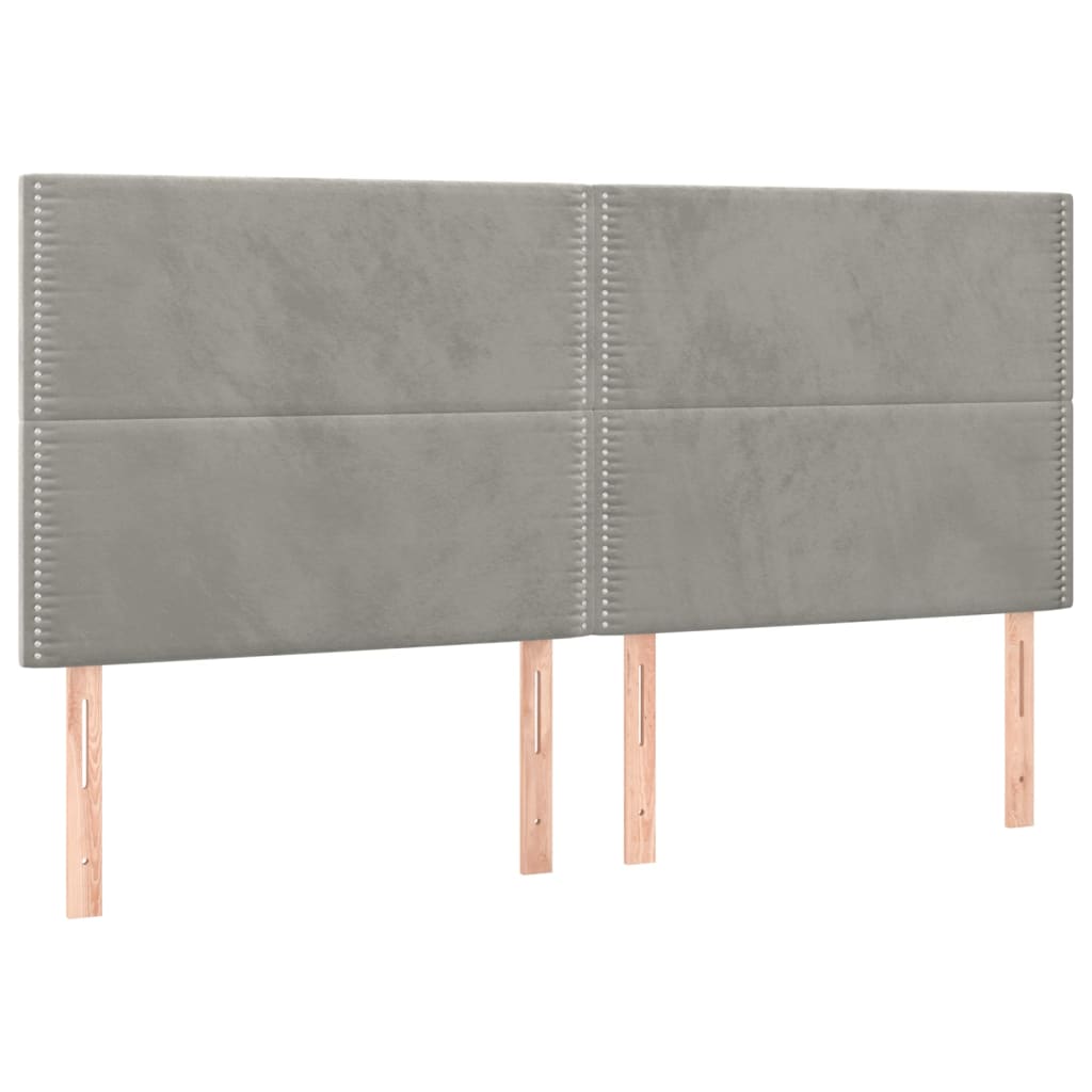 Kopfteile 4 Stk. Hellgrau 100x5x78/88 cm Samt - Pazzar.ch