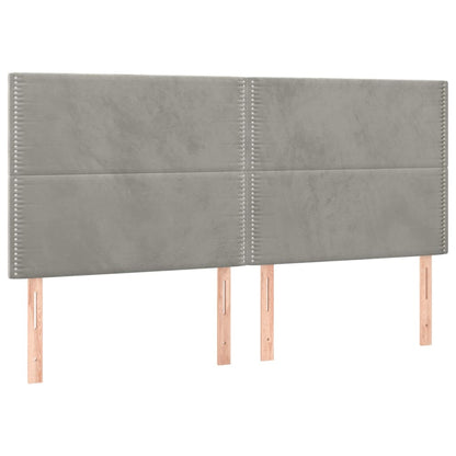 Kopfteile 4 Stk. Hellgrau 100x5x78/88 cm Samt - Pazzar.ch