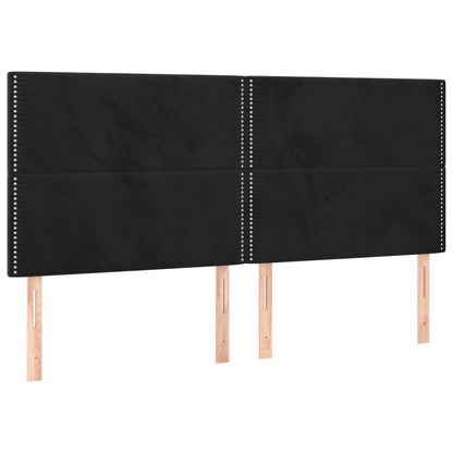 Kopfteile 4 Stk. Schwarz 100x5x78/88 cm Samt - Pazzar.ch