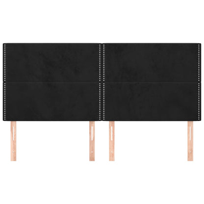 Kopfteile 4 Stk. Schwarz 100x5x78/88 cm Samt - Pazzar.ch