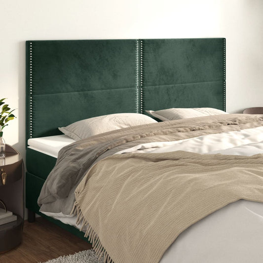 Kopfteile 4 Stk. Dunkelgrün 100x5x78/88 cm Samt - Pazzar.ch