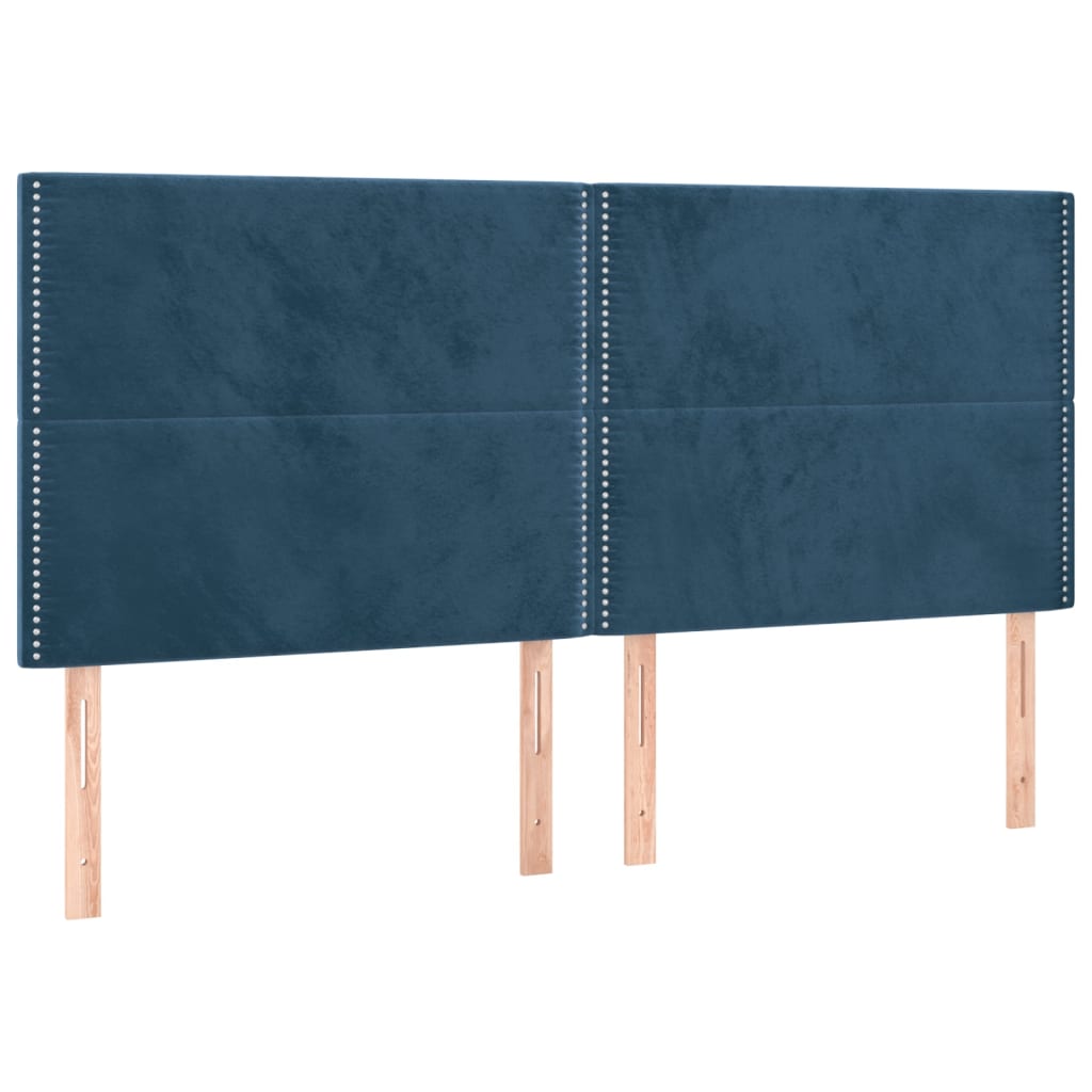 Kopfteile 4 Stk. Dunkelblau 100x5x78/88 cm Samt - Pazzar.ch