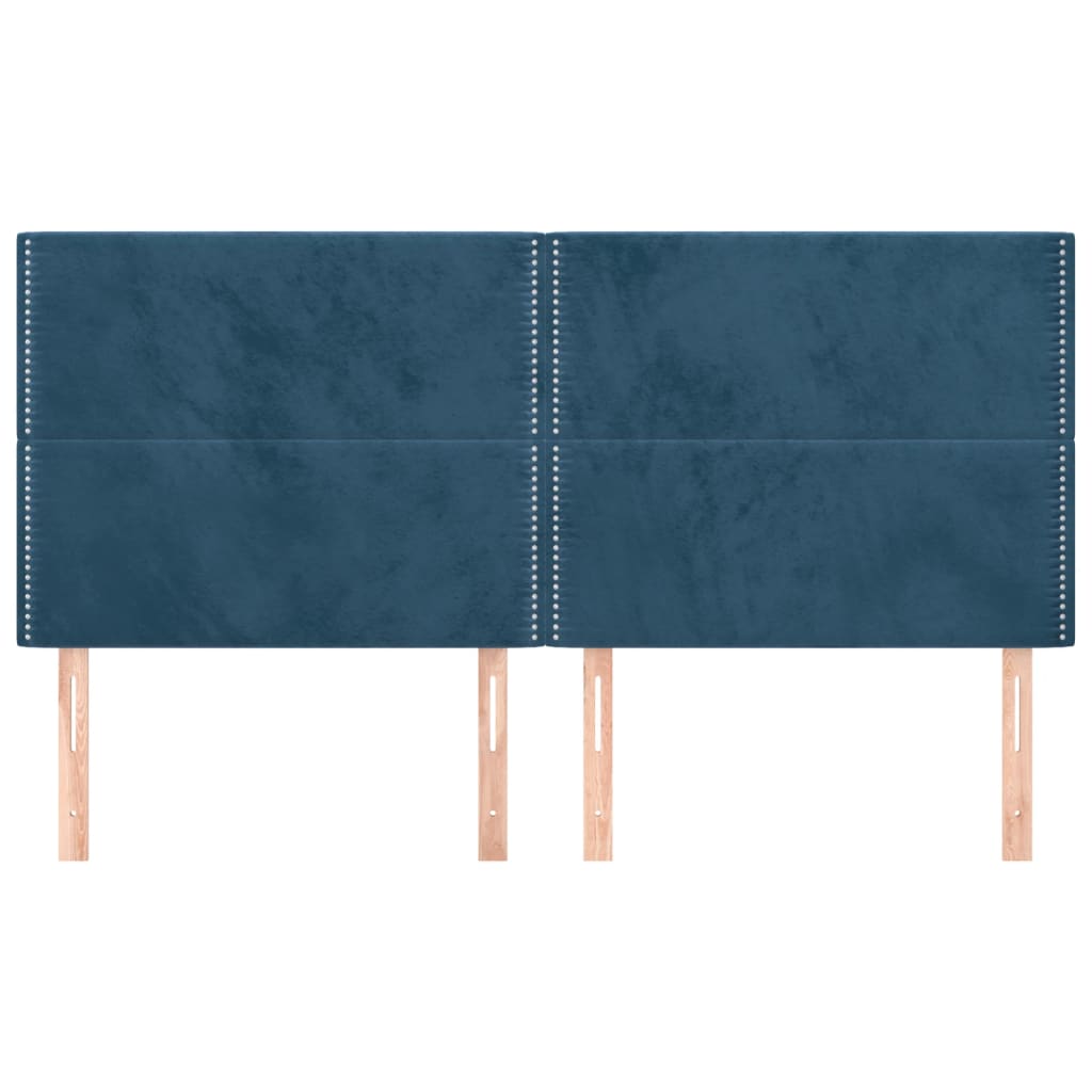 Kopfteile 4 Stk. Dunkelblau 100x5x78/88 cm Samt - Pazzar.ch