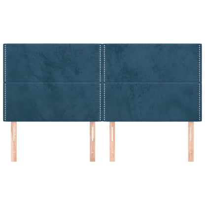 Kopfteile 4 Stk. Dunkelblau 100x5x78/88 cm Samt - Pazzar.ch