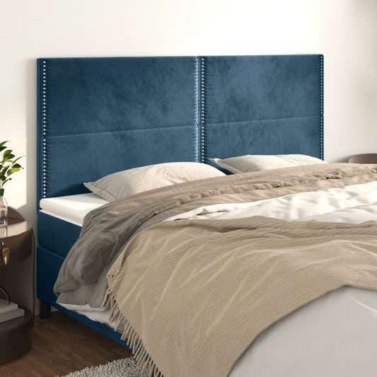 Kopfteile 4 Stk. Dunkelblau 100x5x78/88 cm Samt - Pazzar.ch