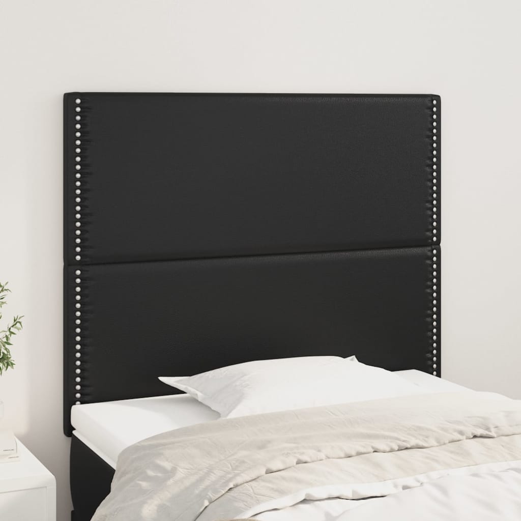 Kopfteile 2 Stk. Schwarz 90x5x78/88 cm Kunstleder