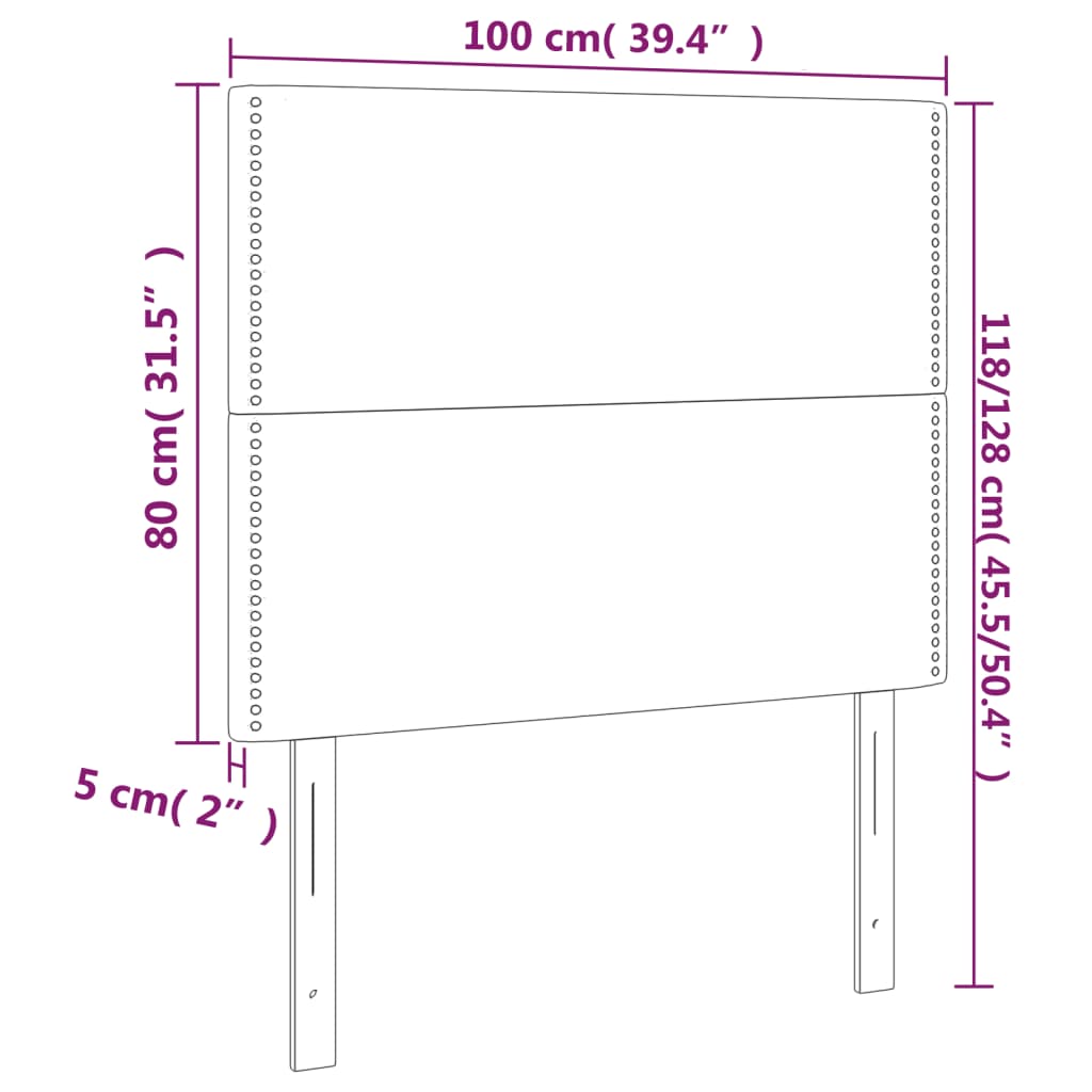 Kopfteile 2 Stk. Weiß 100x5x78/88 cm Kunstleder - Pazzar.ch