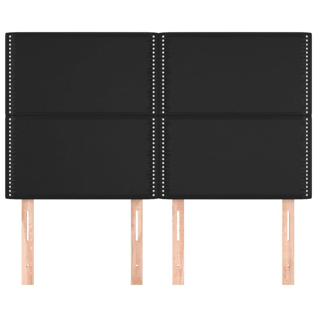 Kopfteile 4 Stk. Schwarz 72x5x78/88 cm Kunstleder - Pazzar.ch