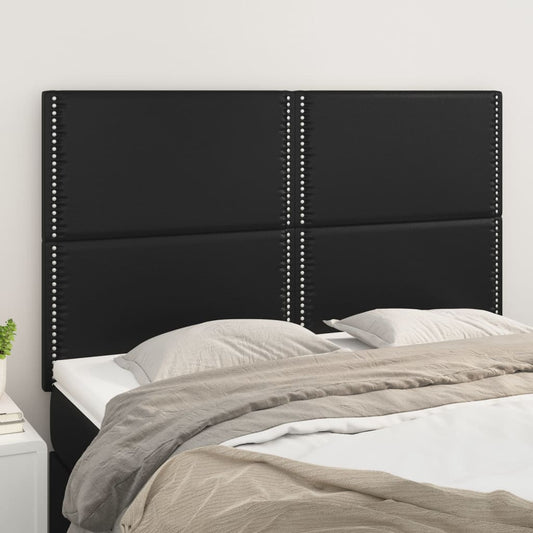 Kopfteile 4 Stk. Schwarz 72x5x78/88 cm Kunstleder - Pazzar.ch