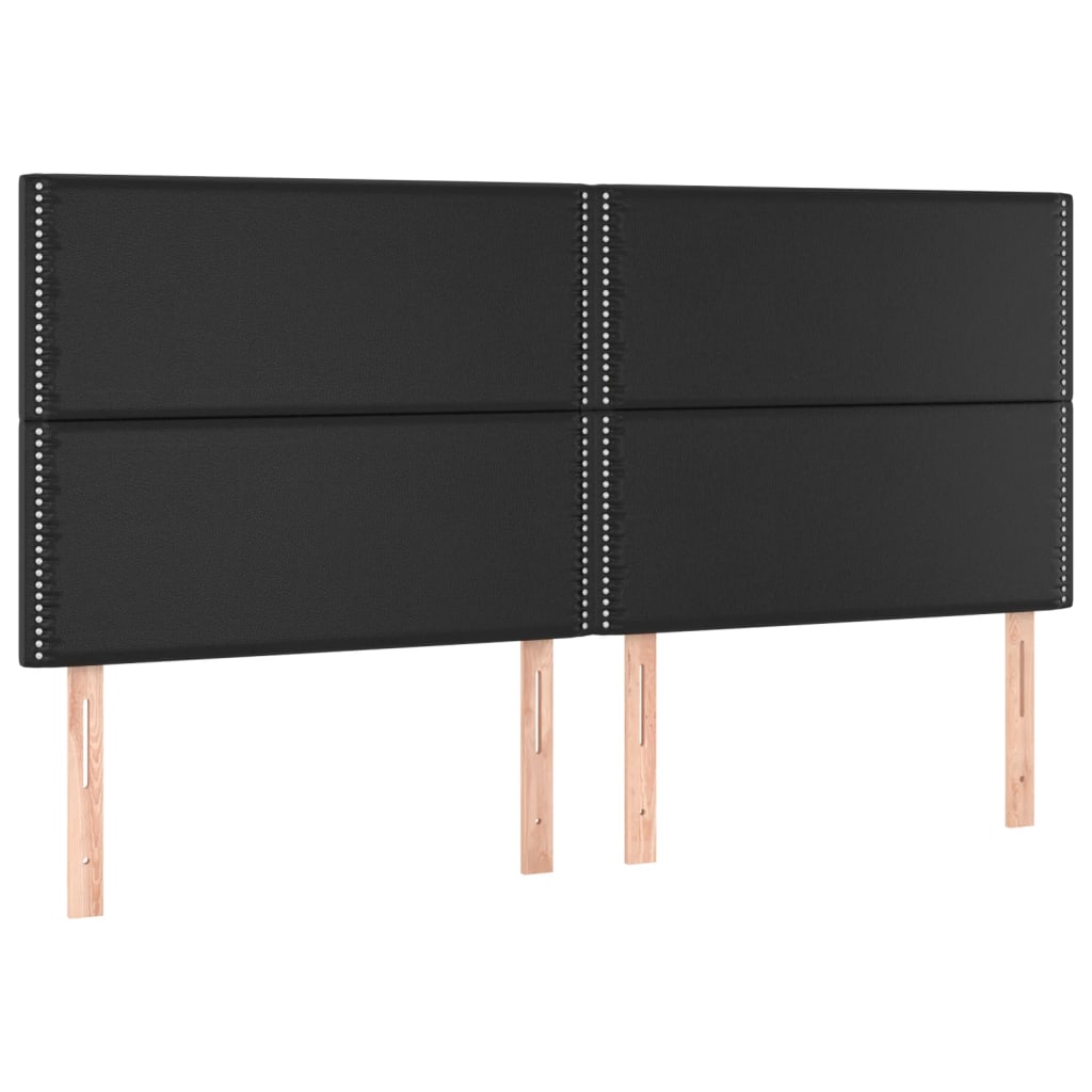 Kopfteile 4 Stk. Schwarz 80x5x78/88 cm Kunstleder - Pazzar.ch