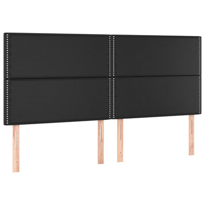 Kopfteile 4 Stk. Schwarz 80x5x78/88 cm Kunstleder - Pazzar.ch