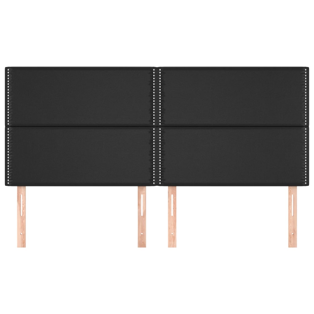 Kopfteile 4 Stk. Schwarz 80x5x78/88 cm Kunstleder - Pazzar.ch