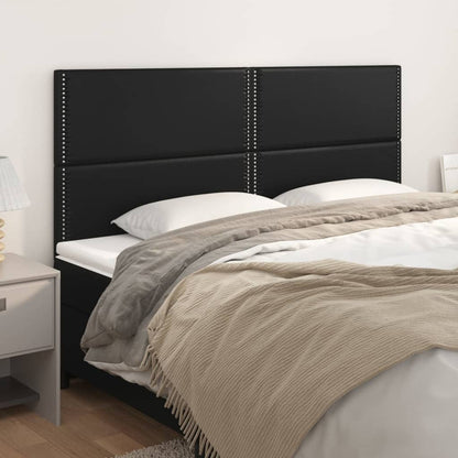 Kopfteile 4 Stk. Schwarz 80x5x78/88 cm Kunstleder - Pazzar.ch