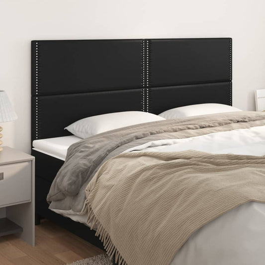 Kopfteile 4 Stk. Schwarz 80x5x78/88 cm Kunstleder - Pazzar.ch