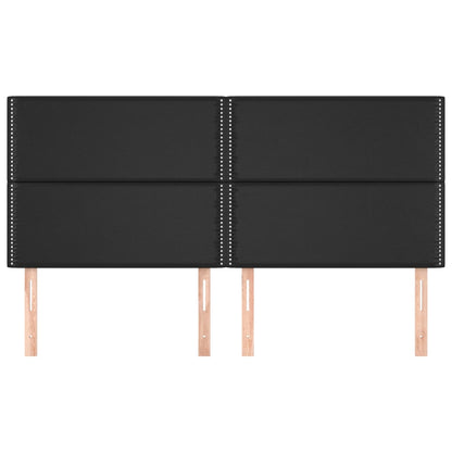 Kopfteile 4 Stk. Schwarz 90x5x78/88 cm Kunstleder - Pazzar.ch