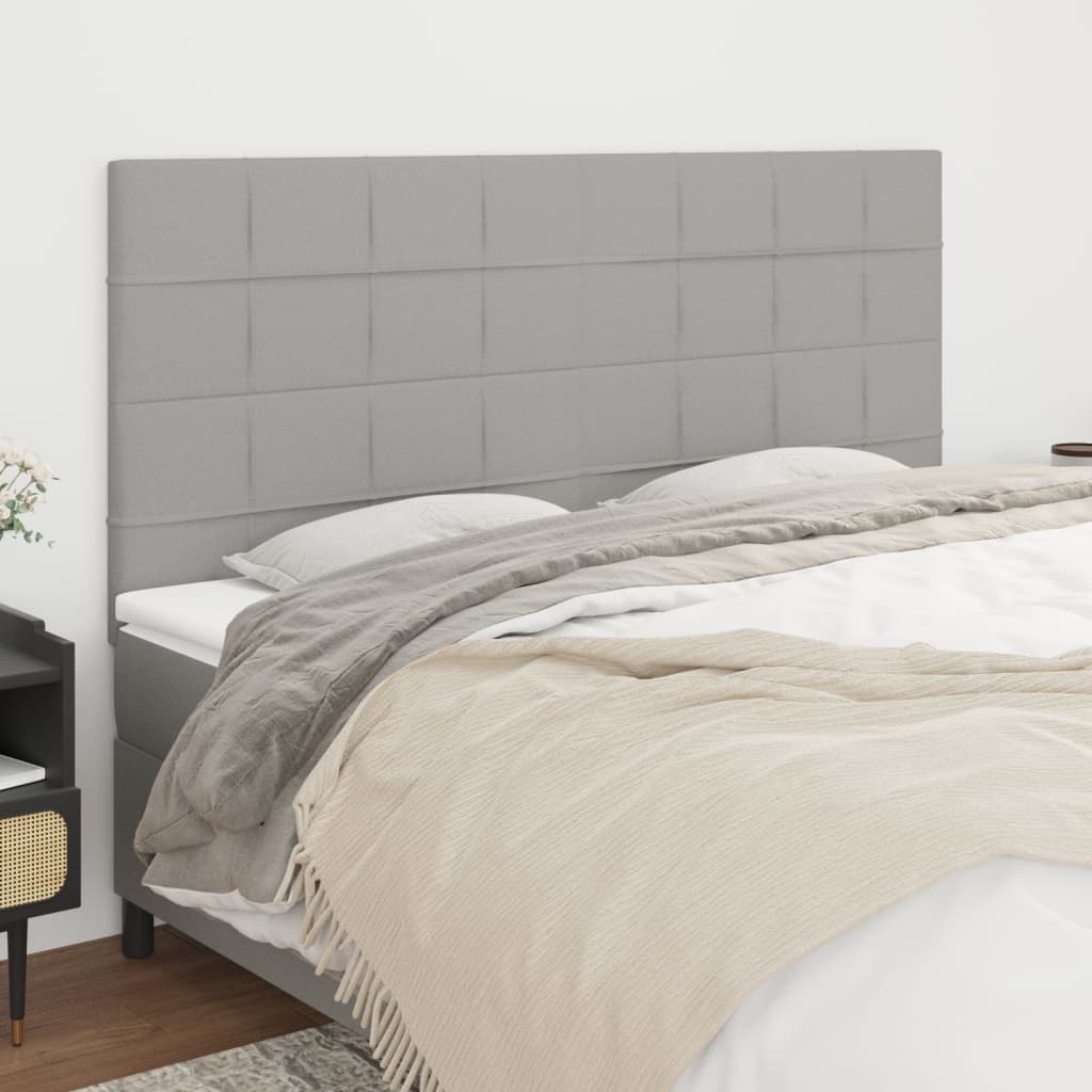 Kopfteile 4 Stk. Hellgrau 80x5x78/88 cm Stoff - Pazzar.ch