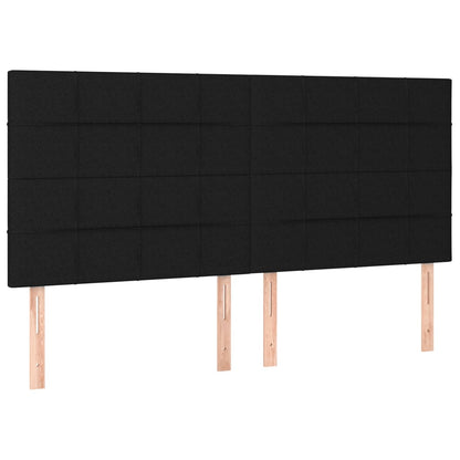 Kopfteile 4 Stk. Schwarz 90x5x78/88 cm Stoff - Pazzar.ch