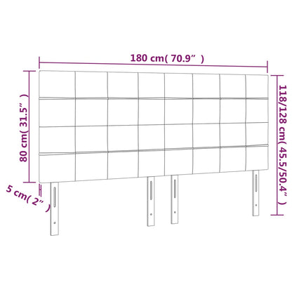 Kopfteile 4 Stk. Schwarz 90x5x78/88 cm Stoff - Pazzar.ch