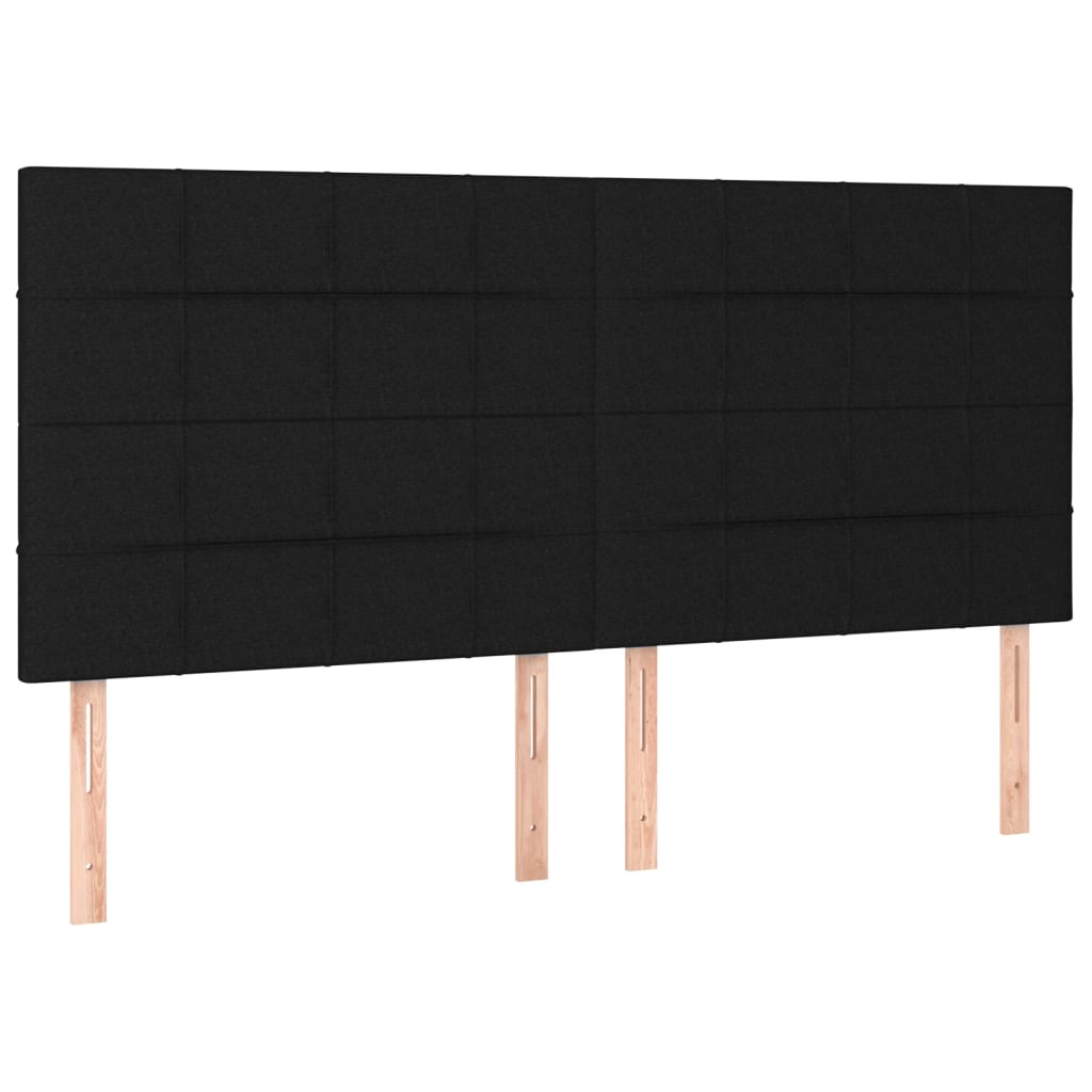 Kopfteile 4 Stk. Schwarz 100x5x78/88 cm Stoff - Pazzar.ch