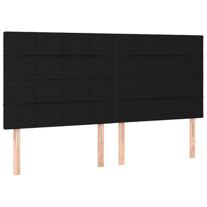 Kopfteile 4 Stk. Schwarz 100x5x78/88 cm Stoff - Pazzar.ch