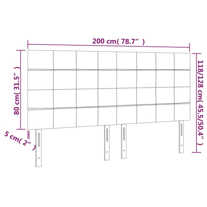 Kopfteile 4 Stk. Schwarz 100x5x78/88 cm Stoff - Pazzar.ch