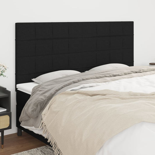 Kopfteile 4 Stk. Schwarz 100x5x78/88 cm Stoff - Pazzar.ch
