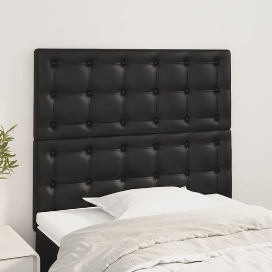 Kopfteile 2 Stk. Schwarz 100x5x78/88 cm Kunstleder - Pazzar.ch