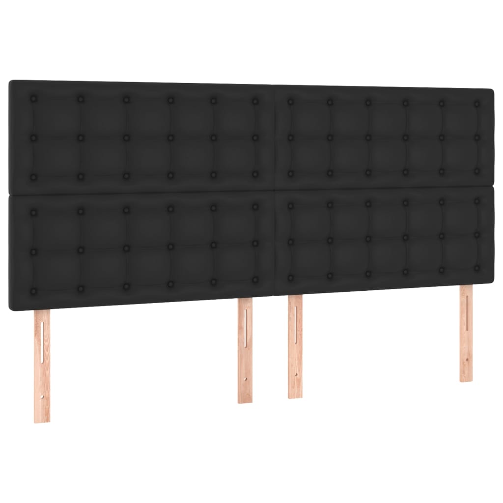 Kopfteile 4 Stk. Schwarz 100x5x78/88 cm Kunstleder - Pazzar.ch