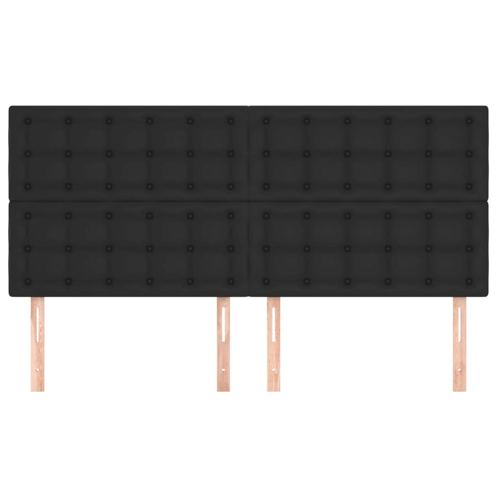 Kopfteile 4 Stk. Schwarz 100x5x78/88 cm Kunstleder - Pazzar.ch