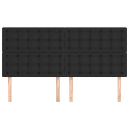 Kopfteile 4 Stk. Schwarz 100x5x78/88 cm Kunstleder - Pazzar.ch