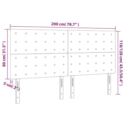 Kopfteile 4 Stk. Schwarz 100x5x78/88 cm Kunstleder - Pazzar.ch
