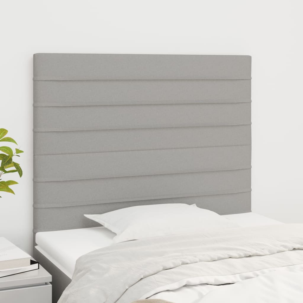 Kopfteile 2 Stk. Hellgrau 100x5x78/88 cm Stoff - Pazzar.ch