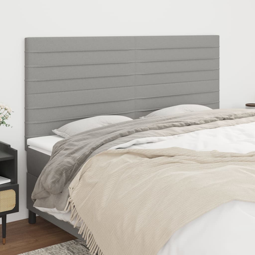 Kopfteile 4 Stk. Hellgrau 100x5x78/88 cm Stoff - Pazzar.ch