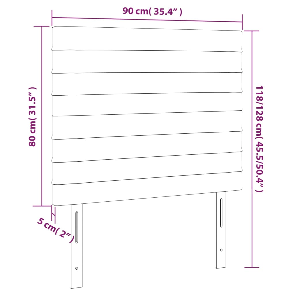 Kopfteile 2 Stk. Dunkelgrau 90x5x78/88 cm Samt - Pazzar.ch