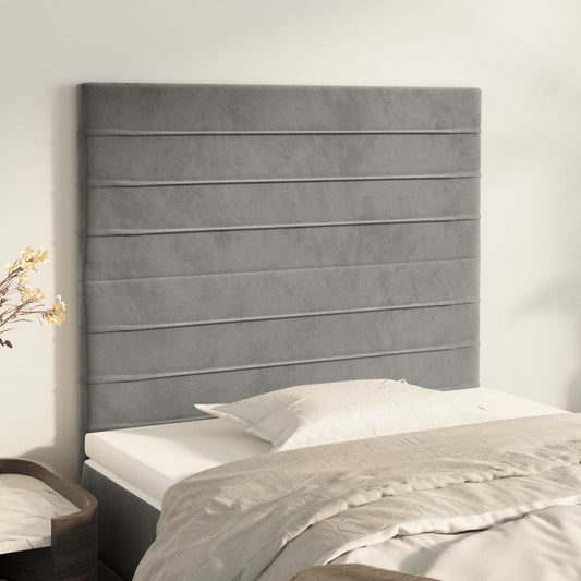 Kopfteile 2 Stk. Hellgrau 100x5x78/88 cm Samt - Pazzar.ch