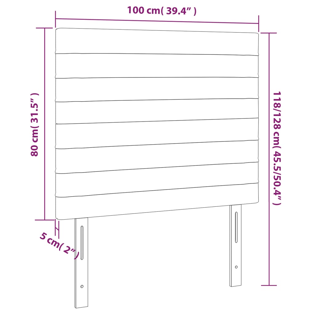 Kopfteile 2 Stk. Rosa 100x5x78/88 cm Samt - Pazzar.ch