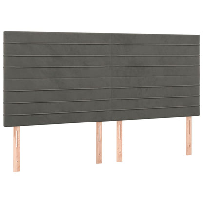 Kopfteile 4 Stk. Dunkelgrau 80x5x78/88 cm Samt - Pazzar.ch
